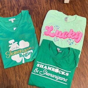 Gildan Green and Light Green Short Sleeve Tees